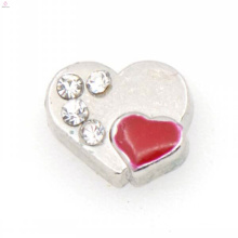 Pave heart charms, red heart shape jewelry